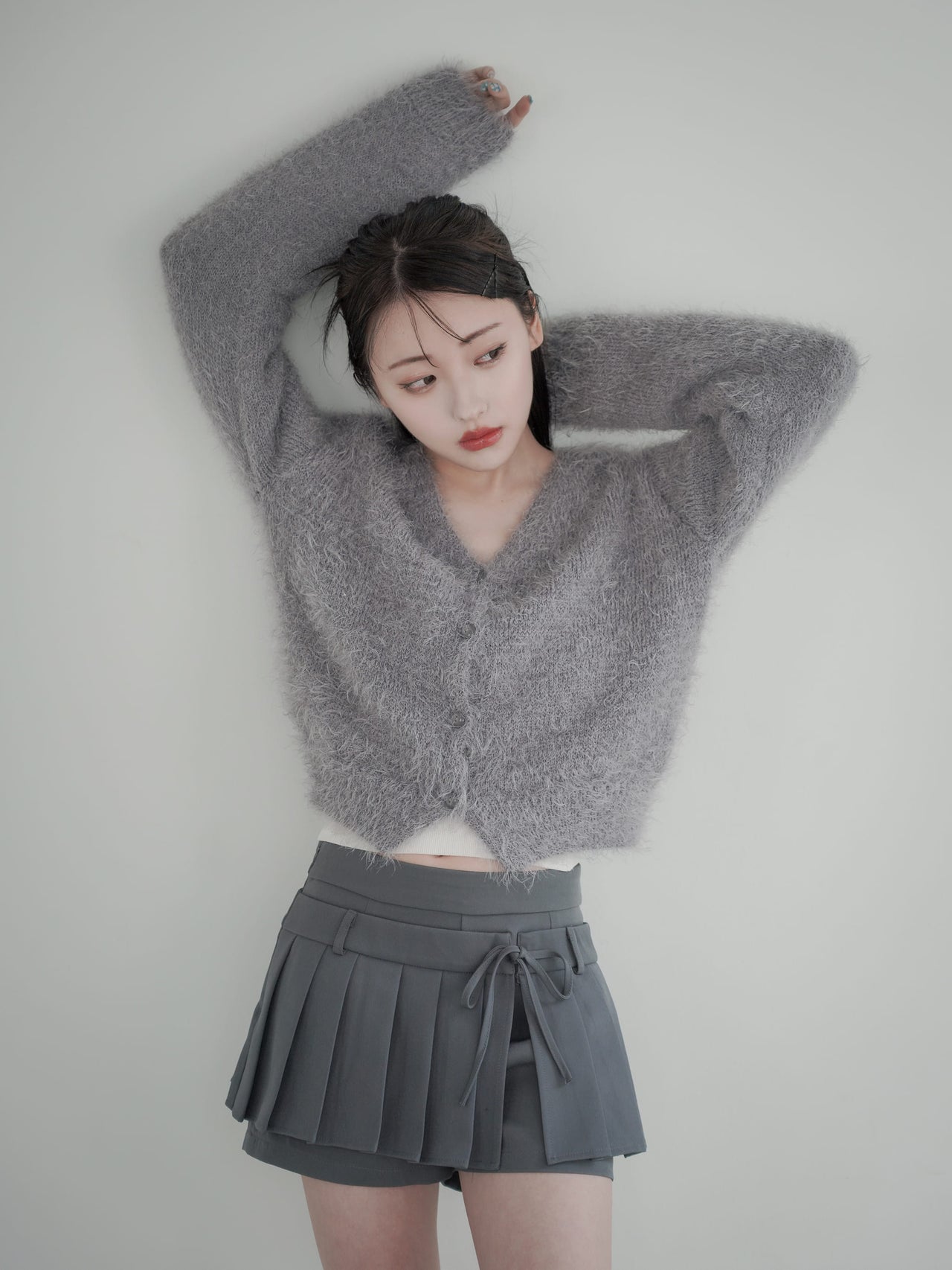 shaggy knit cardigan